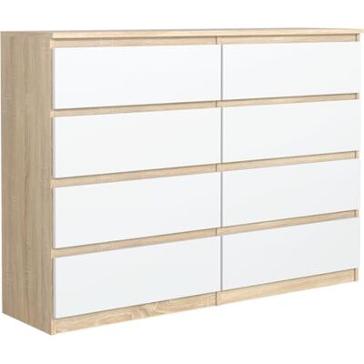 meble masztalerz Commode Chambre avec 8 Tiroirs Meuble de Rangement pour Salon et Entrée Couloir Spacieuse et Design Sonoma Blanc 120x101,5x39 cm - Publicité meble masztalerz Commode Chambre avec 8 Tiroirs Meuble de Rangement pour Salon et Entrée Couloir Spacieuse et Design Sonoma Blanc 120x101,5x39 cm - Publicité
