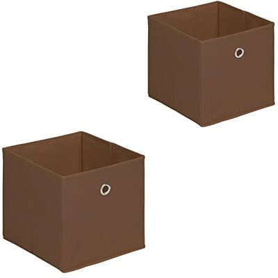 IDIMEX Lot de 2 tiroirs en Tissu Brun ELA boîte de Rangement Ouverte avec poignée dim 27 x27 x 27 cm, idéal pour Cube de Rangement, bac Pliable pour Linge Jouets vêtements - Publicité IDIMEX Lot de 2 tiroirs en Tissu Brun ELA boîte de Rangement Ouverte avec poignée dim 27 x27 x 27 cm, idéal pour Cube de Rangement, bac Pliable pour Linge Jouets vêtements - Publicité