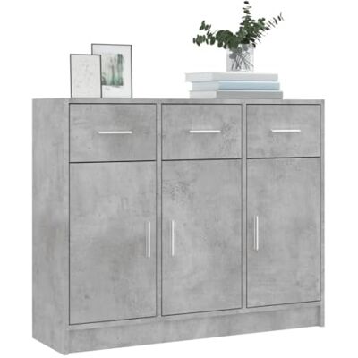 Tomostar Buffet Cuisine, Buffet Bas Meuble de Rangement Salon Gris béton 91x28x75 cm Bois d'ingénierie - Publicité Tomostar Buffet Cuisine, Buffet Bas Meuble de Rangement Salon Gris béton 91x28x75 cm Bois d'ingénierie - Publicité