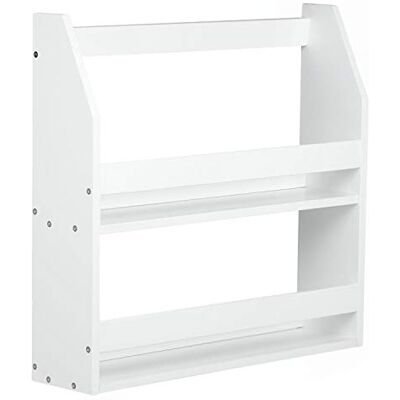 Homestyle4u Etagère Murale Suspendue en Bois Blanc 64x60x16cm - Publicité Homestyle4u Etagère Murale Suspendue en Bois Blanc 64x60x16cm - Publicité