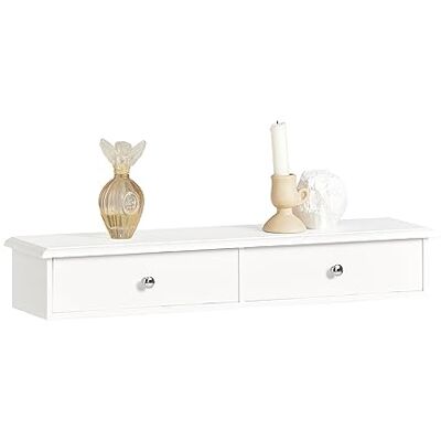 SoBuy Etagere Murale avec 2 Tiroirs Étagère Flottante Moderne pour Entrée, Salon, Cuisine & Chambre Blanc 64x15x10cm FRG43-W - Publicité SoBuy Etagere Murale avec 2 Tiroirs Étagère Flottante Moderne pour Entrée, Salon, Cuisine & Chambre Blanc 64x15x10cm FRG43-W - Publicité