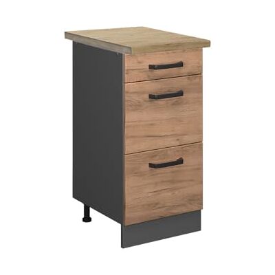 Vicco Meuble Cuisine R-Line, Chêne de Force doré, 40cm avec tiroirs, PT Chêne, pour Une Combinaison Libre au Sein de systèmes de Cuisine modulaires - Publicité Vicco Meuble Cuisine R-Line, Chêne de Force doré, 40cm avec tiroirs, PT Chêne, pour Une Combinaison Libre au Sein de systèmes de Cuisine modulaires - Publicité