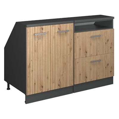 Vicco Meuble sous Pente R-Line, Chêne Artisan, 120cm Lot de 2 caissons 60 cm de Profondeur, Convient aux Murs inclinés et à Une Installation de Cuisine Variable - Publicité Vicco Meuble sous Pente R-Line, Chêne Artisan, 120cm Lot de 2 caissons 60 cm de Profondeur, Convient aux Murs inclinés et à Une Installation de Cuisine Variable - Publicité