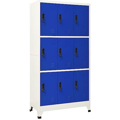 vidaXL Armoire à Casiers Classeur Meuble de Rangement d'Equipements de Sport Produits de Nettoyage Bureau Gris et Bleu 90x45x180 cm Acier - Publicité vidaXL Armoire à Casiers Classeur Meuble de Rangement d'Equipements de Sport Produits de Nettoyage Bureau Gris et Bleu 90x45x180 cm Acier - Publicité
