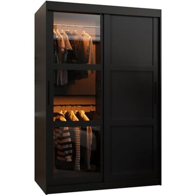 ABIKS MEBLE Dome 3 - 120x200x62 cm - Noir - Wardrobe - Publicité ABIKS MEBLE Dome 3 - 120x200x62 cm - Noir - Wardrobe - Publicité