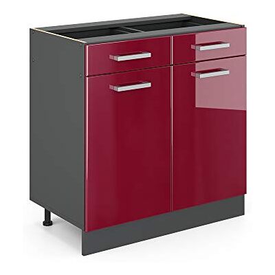 Vicco Meuble Cuisine R-Line, Rouge Brillant, 80cm sans PT, pour Une Combinaison Libre au Sein de systèmes de Cuisine modulaires - Publicité Vicco Meuble Cuisine R-Line, Rouge Brillant, 80cm sans PT, pour Une Combinaison Libre au Sein de systèmes de Cuisine modulaires - Publicité