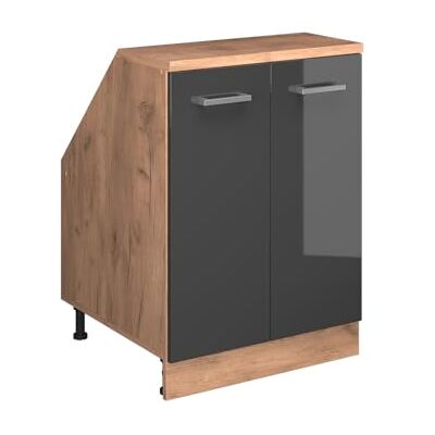 Vicco Meuble sous Pente R-Line, Anthracite Haute Brillance, 60cm 2 Portes, 60 cm de Profondeur, pour Une Combinaison Libre au Sein de systèmes de Cuisine modulaires - Publicité Vicco Meuble sous Pente R-Line, Anthracite Haute Brillance, 60cm 2 Portes, 60 cm de Profondeur, pour Une Combinaison Libre au Sein de systèmes de Cuisine modulaires - Publicité