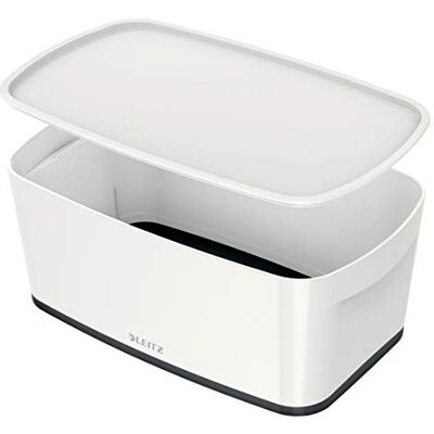 Leitz Boîte de Rangement 5 Litres avec Couvercle, Waterproof, Blanc/Noir - Publicité Leitz Boîte de Rangement 5 Litres avec Couvercle, Waterproof, Blanc/Noir - Publicité