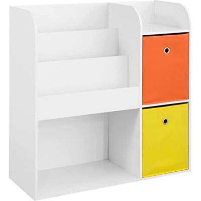 SoBuy KMB37-W Étagère de Rangement pour Livres et Jouets Enfant Bibliothèque Étagère à Livres Meuble de Rangement Multifonctionnel avec 2 Paniers - Publicité SoBuy KMB37-W Étagère de Rangement pour Livres et Jouets Enfant Bibliothèque Étagère à Livres Meuble de Rangement Multifonctionnel avec 2 Paniers - Publicité