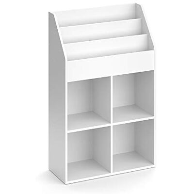 Vicco Bibliothèque Luigi, Blanc, 72x114.2cm, combinable pour Le Rangement des Jouets et des Livres - Publicité Vicco Bibliothèque Luigi, Blanc, 72x114.2cm, combinable pour Le Rangement des Jouets et des Livres - Publicité