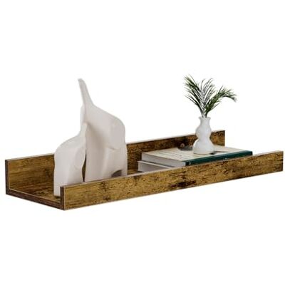 PURELLEL Étagère Murale Vintage Marron 40 cm – Tablette Flottante Individuelle en MDF Aspect Bois pour Cadres Photo & Déco – Idéal pour Salon, Cuisine, Chambre - Publicité PURELLEL Étagère Murale Vintage Marron 40 cm – Tablette Flottante Individuelle en MDF Aspect Bois pour Cadres Photo & Déco – Idéal pour Salon, Cuisine, Chambre - Publicité