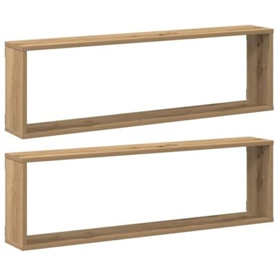 vidaXL Étagères Cube murales 2 pcs chêne Artisanal Bois ingénierie, Stockage en Forme de Cube, Organisateur en Forme de Cube, étagère Flottante - Publicité vidaXL Étagères Cube murales 2 pcs chêne Artisanal Bois ingénierie, Stockage en Forme de Cube, Organisateur en Forme de Cube, étagère Flottante - Publicité
