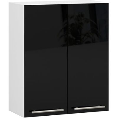 AKORD Armoire de Cuisine Suspendue Oliwia W60 Meuble avec 2 Portes et 2 Étagères Armoire de Rangement 60x30x72 cm Blanc Noir Brillant - Publicité AKORD Armoire de Cuisine Suspendue Oliwia W60 Meuble avec 2 Portes et 2 Étagères Armoire de Rangement 60x30x72 cm Blanc Noir Brillant - Publicité