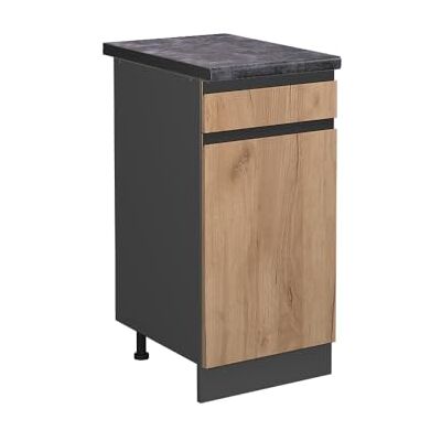 Vicco Meuble Cuisine R-Line, Chêne de Force doré, 40cm J-Shape, PT Anthracite, pour Une Combinaison Libre au Sein de systèmes de Cuisine modulaires - Publicité Vicco Meuble Cuisine R-Line, Chêne de Force doré, 40cm J-Shape, PT Anthracite, pour Une Combinaison Libre au Sein de systèmes de Cuisine modulaires - Publicité