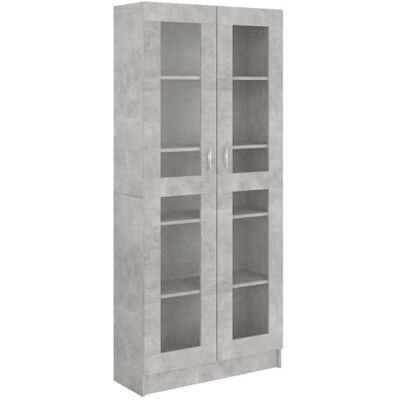 vidaXL Armoire à Vitrine, Meuble de Rangement avec Compartiment, Étagère de Salon Salle de Séjour Chambre Intérieur, Gris Béton Bois d’Ingénierie - Publicité vidaXL Armoire à Vitrine, Meuble de Rangement avec Compartiment, Étagère de Salon Salle de Séjour Chambre Intérieur, Gris Béton Bois d’Ingénierie - Publicité