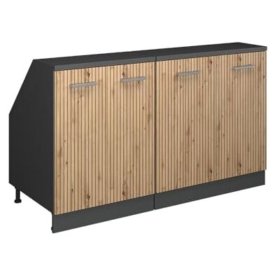 Vicco Meuble sous Pente R-Line, Chêne Artisan, 140cm Lot de 2 caissons 60 cm de Profondeur, Convient aux Murs inclinés et à Une Installation de Cuisine Variable - Publicité Vicco Meuble sous Pente R-Line, Chêne Artisan, 140cm Lot de 2 caissons 60 cm de Profondeur, Convient aux Murs inclinés et à Une Installation de Cuisine Variable - Publicité