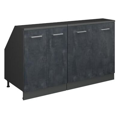 Vicco Meuble sous Pente R-Line, Béton Noir, 140cm Lot de 2 caissons 60 cm de Profondeur, Convient aux Murs inclinés et à Une Installation de Cuisine Variable - Publicité Vicco Meuble sous Pente R-Line, Béton Noir, 140cm Lot de 2 caissons 60 cm de Profondeur, Convient aux Murs inclinés et à Une Installation de Cuisine Variable - Publicité