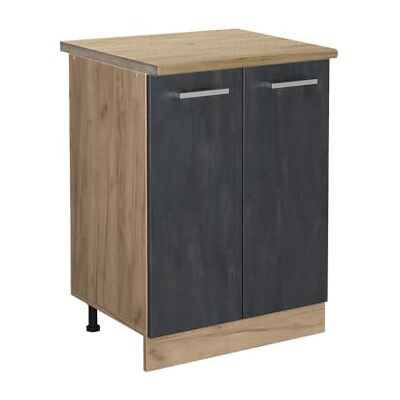 Vicco Meuble Bas de Cuisine R-Line, Béton Noir, 60cm PT Chêne, pour Une Combinaison Libre au Sein de systèmes de Cuisine modulaires - Publicité Vicco Meuble Bas de Cuisine R-Line, Béton Noir, 60cm PT Chêne, pour Une Combinaison Libre au Sein de systèmes de Cuisine modulaires - Publicité