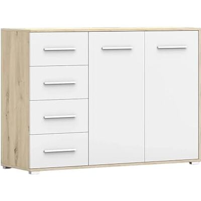 Fabryka Mebli Idźczak Commode Chambre Adulte 135cm Largeur, Chêne Artisan Blanc Frida Meuble Chambre, Commode Salon Bebe Enfant, Grand Espace de Rangement, Meuble Tiroir Rangement - Publicité Fabryka Mebli Idźczak Commode Chambre Adulte 135cm Largeur, Chêne Artisan Blanc Frida Meuble Chambre, Commode Salon Bebe Enfant, Grand Espace de Rangement, Meuble Tiroir Rangement - Publicité