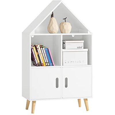 SoBuy Bibliothèque Enfant avec Portes Charge Max. 70kg 63x30x103cm étagère livre avec 3 compartiments et regard de château, MDF et pin, anti-basculement KMB58-W - Publicité SoBuy Bibliothèque Enfant avec Portes Charge Max. 70kg 63x30x103cm étagère livre avec 3 compartiments et regard de château, MDF et pin, anti-basculement KMB58-W - Publicité