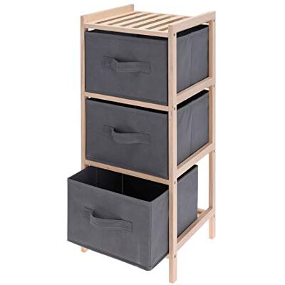 Spetebo Étagère en Bois avec 3 tiroirs en Tissu 65 cm étagère de Salle de Bain étagère en Bois étagère de Rangement - Publicité Spetebo Étagère en Bois avec 3 tiroirs en Tissu 65 cm étagère de Salle de Bain étagère en Bois étagère de Rangement - Publicité