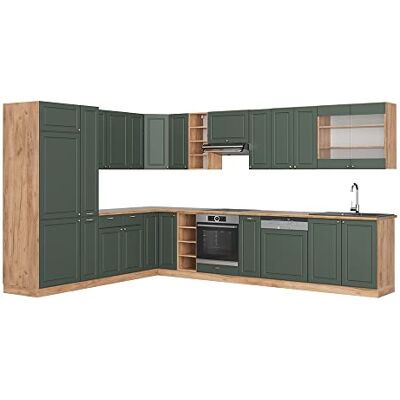 Vicco Cuisine en Angle Fame-Line, Chêne Vert et Or/chêne doré, 347x46cm sans PT, pour Une Extension personnalisée avec des modules complémentaires adaptés - Publicité Vicco Cuisine en Angle Fame-Line, Chêne Vert et Or/chêne doré, 347x46cm sans PT, pour Une Extension personnalisée avec des modules complémentaires adaptés - Publicité