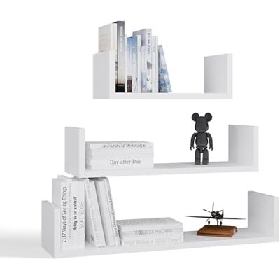 CDF Lot de 3 Étagères Murales Flottantes Blanches 80/60/40x20x14 cm Étagère Suspendue pour Livres, Cadres & Photos Décoration Séjour Bureau Chambre Enfant Design Moderne Minimaliste Scandinave - Publicité CDF Lot de 3 Étagères Murales Flottantes Blanches 80/60/40x20x14 cm Étagère Suspendue pour Livres, Cadres & Photos Décoration Séjour Bureau Chambre Enfant Design Moderne Minimaliste Scandinave - Publicité