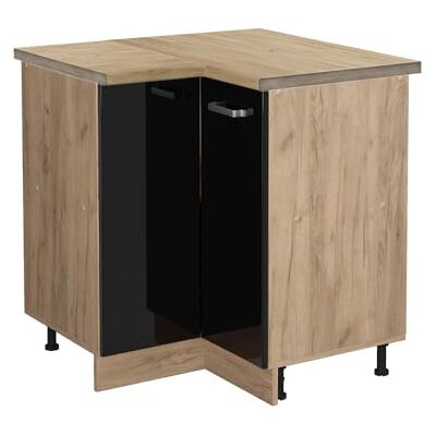 Vicco Meuble d'angle R-Line, Noir Haute Brillance, 75.6cm, PT Chêne, pour Une Combinaison Libre au Sein de systèmes de Cuisine modulaires - Publicité Vicco Meuble d'angle R-Line, Noir Haute Brillance, 75.6cm, PT Chêne, pour Une Combinaison Libre au Sein de systèmes de Cuisine modulaires - Publicité