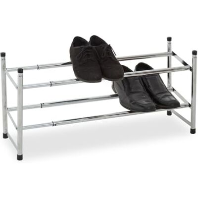 Premier Housewares 1900227 Étagère à Chaussures 2 Étages Extensible et Empilable avec Le Cadre Chromé - Publicité Premier Housewares 1900227 Étagère à Chaussures 2 Étages Extensible et Empilable avec Le Cadre Chromé - Publicité