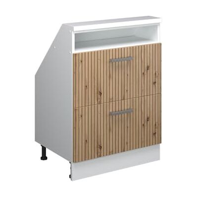 Vicco Meuble de Rangement sous Pente Rion, Chêne Artisan/Blanc, L60 x P46 cm avec 2 tiroirs, Gain de Place pour Les pièces mansardées - Publicité Vicco Meuble de Rangement sous Pente Rion, Chêne Artisan/Blanc, L60 x P46 cm avec 2 tiroirs, Gain de Place pour Les pièces mansardées - Publicité