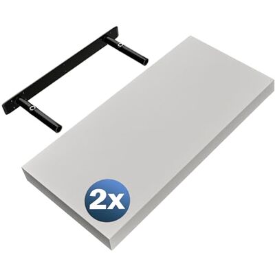 Casaria Ensemble de 2 Étagères Murales 50cm - Étagère Flottante Moderne - Blanc - Publicité Casaria Ensemble de 2 Étagères Murales 50cm - Étagère Flottante Moderne - Blanc - Publicité
