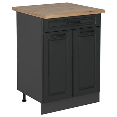 Vicco Meuble Cuisine R-Line, Anthracite Campagne, 60cm, PT Chêne, pour Une Combinaison Libre au Sein de systèmes de Cuisine modulaires - Publicité Vicco Meuble Cuisine R-Line, Anthracite Campagne, 60cm, PT Chêne, pour Une Combinaison Libre au Sein de systèmes de Cuisine modulaires - Publicité
