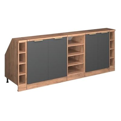 Vicco Meuble sous Pente R-Line, Anthracite-Or, 210cm Lot de 5 caissons 60 cm de Profondeur, Convient aux Murs inclinés et à Une Installation de Cuisine Variable - Publicité Vicco Meuble sous Pente R-Line, Anthracite-Or, 210cm Lot de 5 caissons 60 cm de Profondeur, Convient aux Murs inclinés et à Une Installation de Cuisine Variable - Publicité