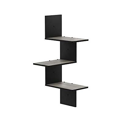 Furinno Rossi Modern Étagère Murale d'Angle Flottante à 3 Niveaux, Chêne Français Gris/Noir, Bois dense, One Size - Publicité Furinno Rossi Modern Étagère Murale d'Angle Flottante à 3 Niveaux, Chêne Français Gris/Noir, Bois dense, One Size - Publicité