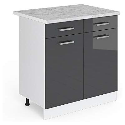 Vicco Armoire universelle R-Line - Antracite brillant - 80 cm - Meuble - Publicité Vicco Armoire universelle R-Line - Antracite brillant - 80 cm - Meuble - Publicité