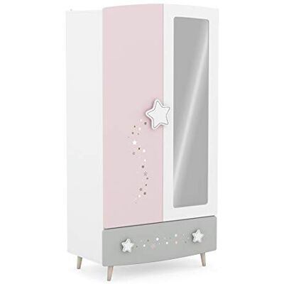 Demeyere Armoire Chambre Enfant – Poignée en Etoile et Décor à Paillettes – Dressing Enfant avec Barres de Penderie et Etagères – Peinture Non Toxique - Publicité Demeyere Armoire Chambre Enfant – Poignée en Etoile et Décor à Paillettes – Dressing Enfant avec Barres de Penderie et Etagères – Peinture Non Toxique - Publicité