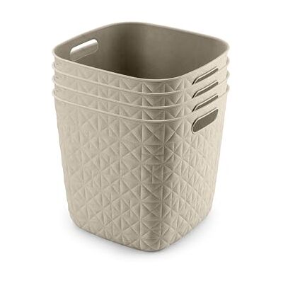 Curver Softex Lot de 4 cubes de rangement carrés 100% recyclés 15L Blanc craie - Publicité Curver Softex Lot de 4 cubes de rangement carrés 100% recyclés 15L Blanc craie - Publicité