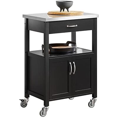 SoBuy Meuble de Cuisine à roulettes avec Plan de Travail Desserte Cuisine compacte pour Rangement Cuisine, extérieur ou Chambre Chariot de Service Multifonction Noir 60x92x45cm FKW22-SCH - Publicité SoBuy Meuble de Cuisine à roulettes avec Plan de Travail Desserte Cuisine compacte pour Rangement Cuisine, extérieur ou Chambre Chariot de Service Multifonction Noir 60x92x45cm FKW22-SCH - Publicité