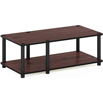 Furinno Juste Unité Centrale TV sans Outils Table basse à 2 Niveaux, Cerisier Foncé(Noir)/Noir - Publicité Furinno Juste Unité Centrale TV sans Outils Table basse à 2 Niveaux, Cerisier Foncé(Noir)/Noir - Publicité