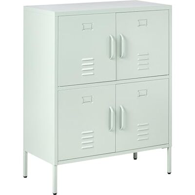 Beliani Armoire de Rangement Buffet Métallique à 4 Portes pour Bureau à Domicile Vert Menthe Holbeck - Publicité Beliani Armoire de Rangement Buffet Métallique à 4 Portes pour Bureau à Domicile Vert Menthe Holbeck - Publicité