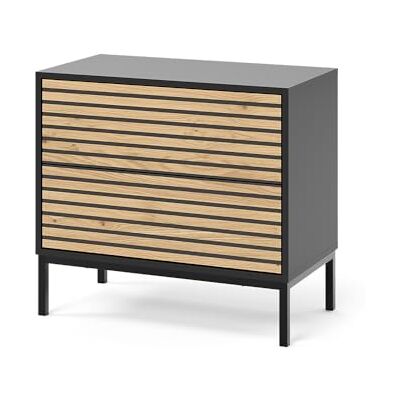 Vicco Table de Nuit Eliza, Chêne doré/Anthracite, 66x60cm avec 2 tiroirs, Peut être combiné pour Servir de Table d’appoint ou de Table de Chevet - Publicité Vicco Table de Nuit Eliza, Chêne doré/Anthracite, 66x60cm avec 2 tiroirs, Peut être combiné pour Servir de Table d’appoint ou de Table de Chevet - Publicité