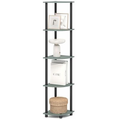 Furinno Turn-N-Tube Étagère d'angle 5 Niveaux Ouverte pour Salon Bureau Garage Chambre, Vert Sauge - Publicité Furinno Turn-N-Tube Étagère d'angle 5 Niveaux Ouverte pour Salon Bureau Garage Chambre, Vert Sauge - Publicité