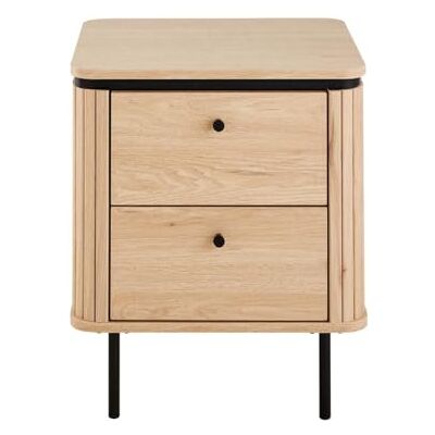 Calicosy – Table de Chevet 2 Tiroirs avec Côtés à Effet Rainuré – Design Moderne – Meuble d’Appoint ou de Chambre – L48 x P40 x H55 cm – Collection Malaga - Publicité Calicosy – Table de Chevet 2 Tiroirs avec Côtés à Effet Rainuré – Design Moderne – Meuble d’Appoint ou de Chambre – L48 x P40 x H55 cm – Collection Malaga - Publicité