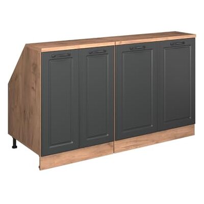 Vicco Meuble sous Pente R-Line, Anthracite Campagne, 140cm Lot de 2 caissons 60 cm de Profondeur, Convient aux Murs inclinés et à Une Installation de Cuisine Variable - Publicité Vicco Meuble sous Pente R-Line, Anthracite Campagne, 140cm Lot de 2 caissons 60 cm de Profondeur, Convient aux Murs inclinés et à Une Installation de Cuisine Variable - Publicité