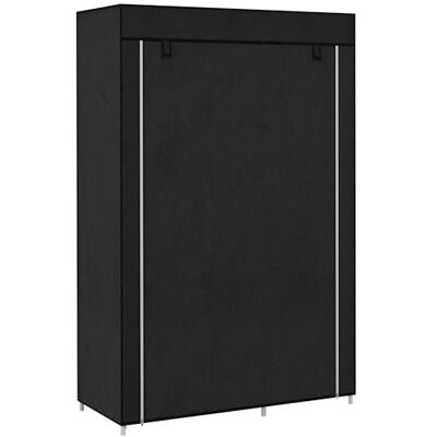 HOMCOM Armoire Penderie en Tissu, Meuble de Rangement avec Tringle à Vêtements et Étagères Ouvertes, Penderie Vêtement Dressing pour Chambre à Coucher, 103x43x162,5cm, Noir - Publicité HOMCOM Armoire Penderie en Tissu, Meuble de Rangement avec Tringle à Vêtements et Étagères Ouvertes, Penderie Vêtement Dressing pour Chambre à Coucher, 103x43x162,5cm, Noir - Publicité