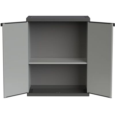 Adventa : Armoire en résine de PVC et PP, 2 Portes, 1 étagère, Facile à Monter, système modulaire, Durable, adaptée aux environnements intérieurs et extérieurs, 68 L x 40 x 85 cm, Gris et Noir - Publicité Adventa : Armoire en résine de PVC et PP, 2 Portes, 1 étagère, Facile à Monter, système modulaire, Durable, adaptée aux environnements intérieurs et extérieurs, 68 L x 40 x 85 cm, Gris et Noir - Publicité
