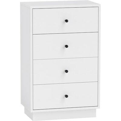 HOMCOM Commode Sideboard avec 4 tiroirs Armoire en Bois Composite Armoire de Rangement de Style Moderne Armoire à tiroirs Commode pour Salon Chambre Couloir 47 x 29 x 75 cm Blanc - Publicité HOMCOM Commode Sideboard avec 4 tiroirs Armoire en Bois Composite Armoire de Rangement de Style Moderne Armoire à tiroirs Commode pour Salon Chambre Couloir 47 x 29 x 75 cm Blanc - Publicité
