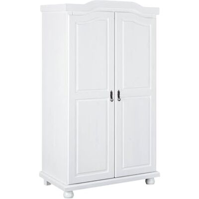AltoBuy Sydney Armoire 2 Portes + Penderie Bois Massif Vernis Blanc - Publicité AltoBuy Sydney Armoire 2 Portes + Penderie Bois Massif Vernis Blanc - Publicité