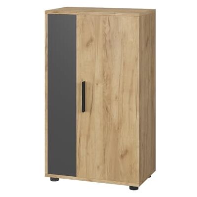 Vicco Commode Berno, Chêne doré/Anthracite, 50.1x87.3cm avec 2 Compartiments, adapté au Rangement de Divers Objets - Publicité Vicco Commode Berno, Chêne doré/Anthracite, 50.1x87.3cm avec 2 Compartiments, adapté au Rangement de Divers Objets - Publicité