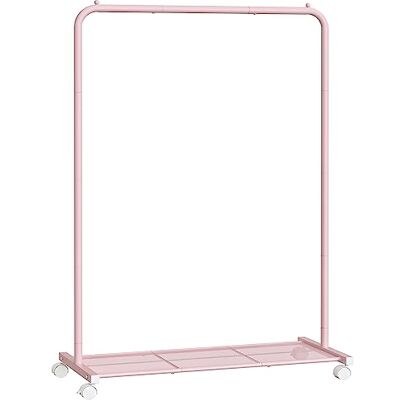 SONGMICS UHSR025P01à vêtements avec roulettes, pour Suspendre Les vêtements, 110 mm, avec étagère de Rangement en Maille Dense, capacité de Charge de 50 kg, 2 Freins, Rose - Publicité SONGMICS UHSR025P01à vêtements avec roulettes, pour Suspendre Les vêtements, 110 mm, avec étagère de Rangement en Maille Dense, capacité de Charge de 50 kg, 2 Freins, Rose - Publicité
